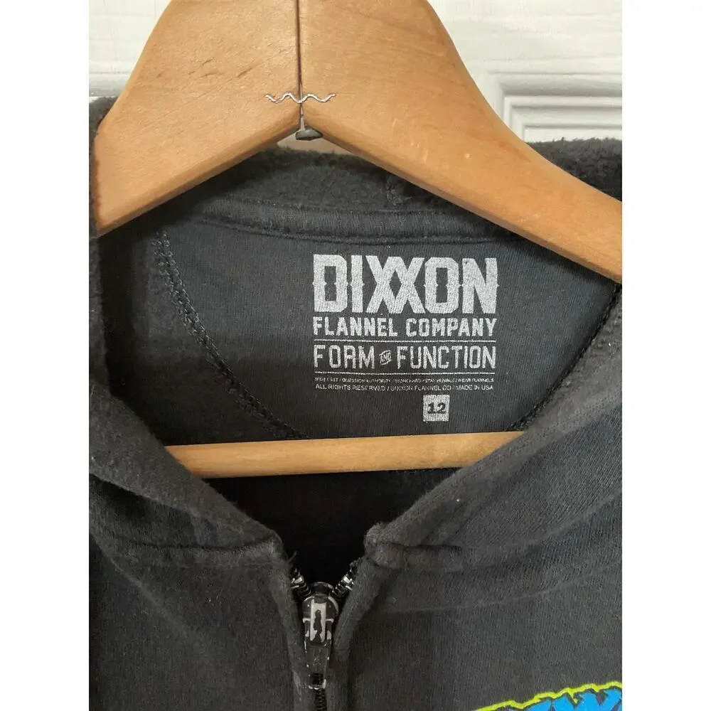 Dixxon Black Youth Skater Zip-Up Hoodie, 12